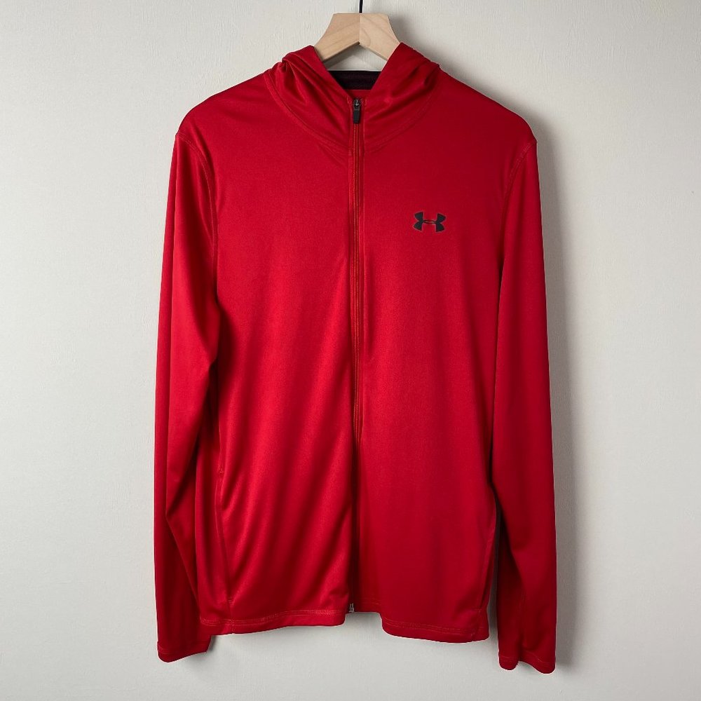 UA Heatgear Loose Fit Zip Up Hoodie Red M
